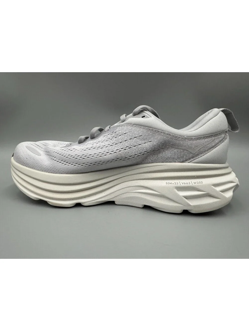 Women’s HOKA Bondi 8 Sneakers, Lunar Rock/Nimbus Cloud, Size 9.5B